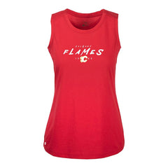 Calgary Flames - Levelwear Women's Macy Scratched Tank Top Red