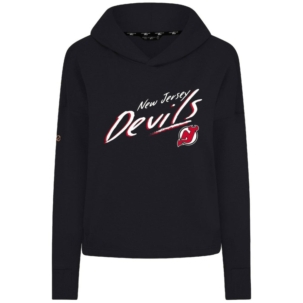 New Jersey Devils - Levelwear Women's Sweet Sizzle Tri-Blend Cropped Pullover Hoodie Black