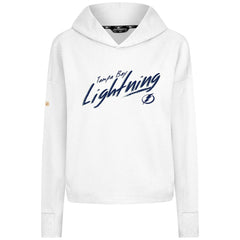 Tampa Bay Lightning - Levelwear Women's Sweet Sizzle Tri-Blend Cropped Pullover Hoodie White