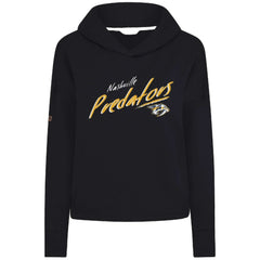Nashville Predators - Levelwear Women's Sweet Sizzle Tri-Blend Cropped Pullover Hoodie Black