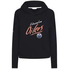 Edmonton Oilers - Levelwear Women's Sweet Sizzle Tri-Blend Cropped Pullover Hoodie Black