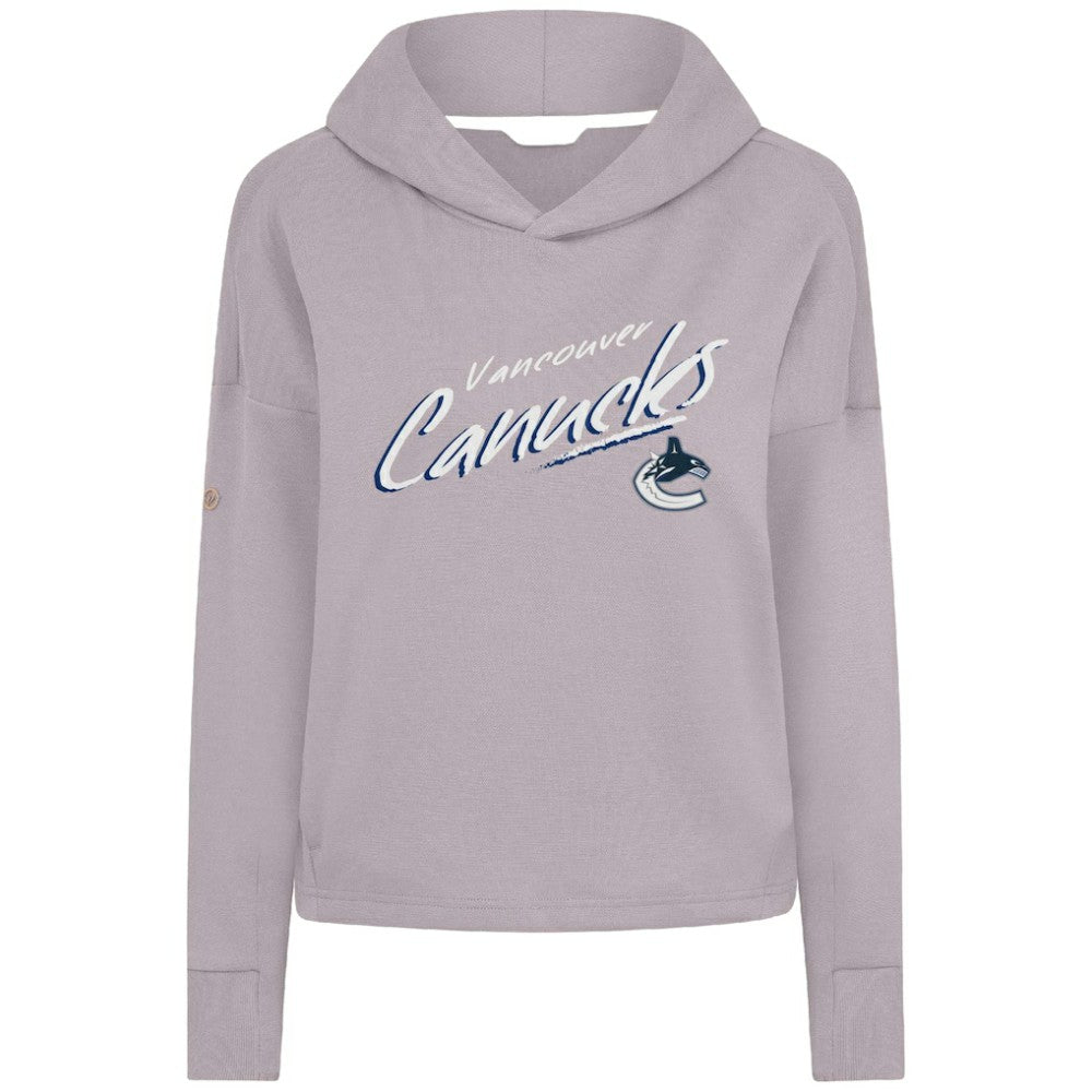 Vancouver Canucks - Levelwear Women's Sweet Sizzle Tri-Blend Cropped Pullover Hoodie Gray