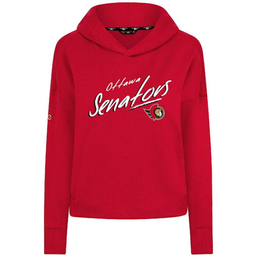Ottawa Senators - Levelwear Women's Sweet Sizzle Tri-Blend Cropped Pullover Hoodie Red