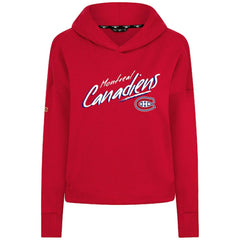 Montreal Canadiens - Levelwear Women's Sweet Sizzle Tri-Blend Cropped Pullover Hoodie Red