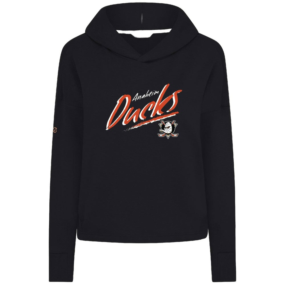 Anaheim Ducks - Levelwear Women's Sweet Sizzle Tri-Blend Cropped Pullover Hoodie Black