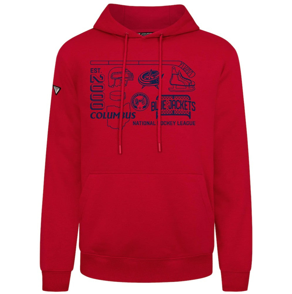 Columbus Blue Jackets - Levelwear Podium Campaign Pullover Hoodie Red