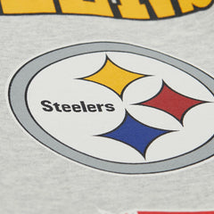 Pittsburgh Steelers All Over Print Vintage Fleece Crewneck Sweatshirt Heather Gray - Mitchell & Ness