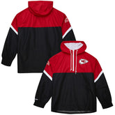 Kansas City Chiefs Tie Breaker Vintage Logo Lightweight Anorak Half-Zip Windbreaker Red/Black - Mitchell & Ness
