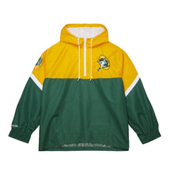 Green Bay Packers Tie Breaker Vintage Logo Lightweight Anorak Half-Zip Windbreaker Gold/Green - Mitchell & Ness