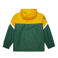Green Bay Packers Tie Breaker Vintage Logo Lightweight Anorak Half-Zip Windbreaker Gold/Green - Mitchell & Ness