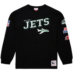 New York Jets Training Camp Vintage Logos Long Sleeve T-Shirt Black - Mitchell & Ness