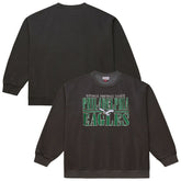 Philadelphia Eagles Downtown Crew Vintage Logo Sweatshirt Black - Mitchell & Ness