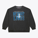 Detroit Lions Downtown Crew Vintage Logo Sweatshirt Black - Mitchell & Ness