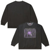 Minnesota Vikings Downtown Crew Vintage Logo Sweatshirt Black - Mitchell & Ness
