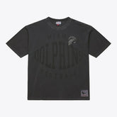 Miami Dolphins Downtown Collection Premium Vintage Logo T-Shirt Black - Mitchell & Ness