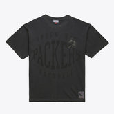 Green Bay Packers Downtown Collection Premium Vintage Logo T-Shirt Black - Mitchell & Ness