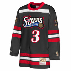 Mitchell & Ness - Allen Iverson Philadelphia 76ers Youth Maxxed Out 2.0 Fashion Hockey Jersey - Black