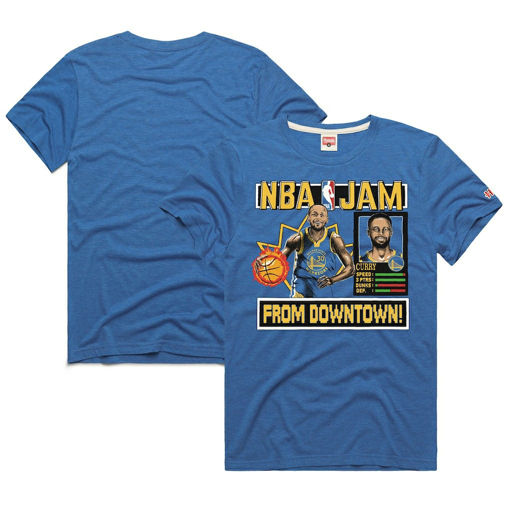 NBA - Stephen Curry Golden State Warriors Homage Unisex NBA Jam Tri-Blend T-Shirt - Royal