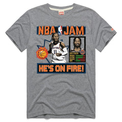 NBA - Jalen Brunson New York Knicks Homage Unisex NBA Jam Tri-Blend T-Shirt - Gray