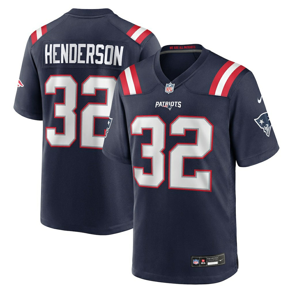 TreVeyon Henderson New England Patriots 2025 NFL Draft Game Jersey Navy - Nike
