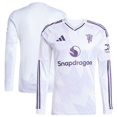 Adidas Manchester United 2025/26 Away Replica Long Sleeve Jerseys - White