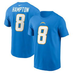 Omarion Hampton Los Angeles Chargers Name & Number T-Shirt Powder Blue - Nike