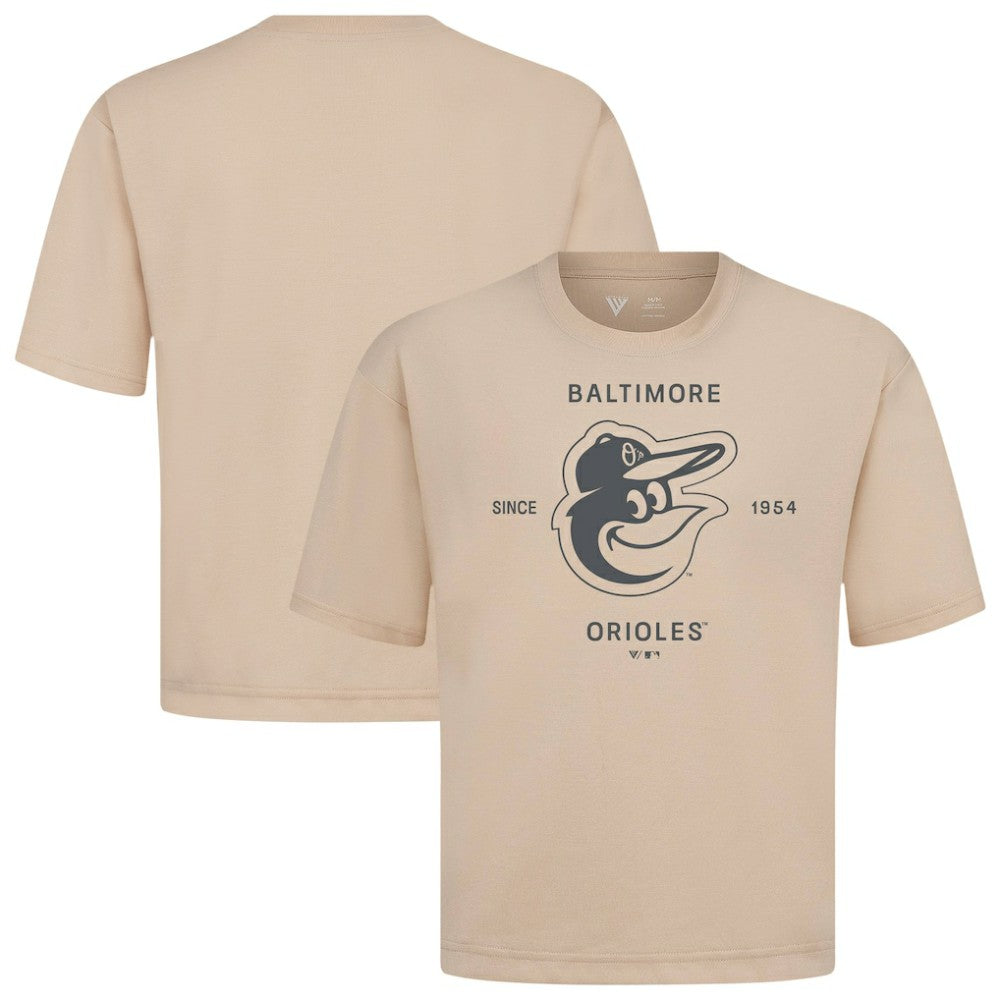 Baltimore Orioles Levelwear Crossway Oversized Luxe Signature Knit T-Shirt On Sale