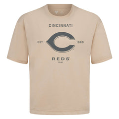 Cincinnati Reds Levelwear Crossway Oversized Luxe Signature Knit T-Shirt for sale