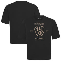 Milwaukee Brewers Levelwear Crossway Oversized Luxe Signature Knit T-Shirt Clearance