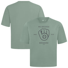 Milwaukee Brewers Levelwear Crossway Oversized Luxe Signature Knit T-Shirt On Sale