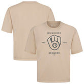 Milwaukee Brewers Levelwear Crossway Oversized Luxe Signature Knit T-Shirt Lifestyle