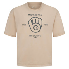 Milwaukee Brewers Levelwear Crossway Oversized Luxe Signature Knit T-Shirt Lifestyle