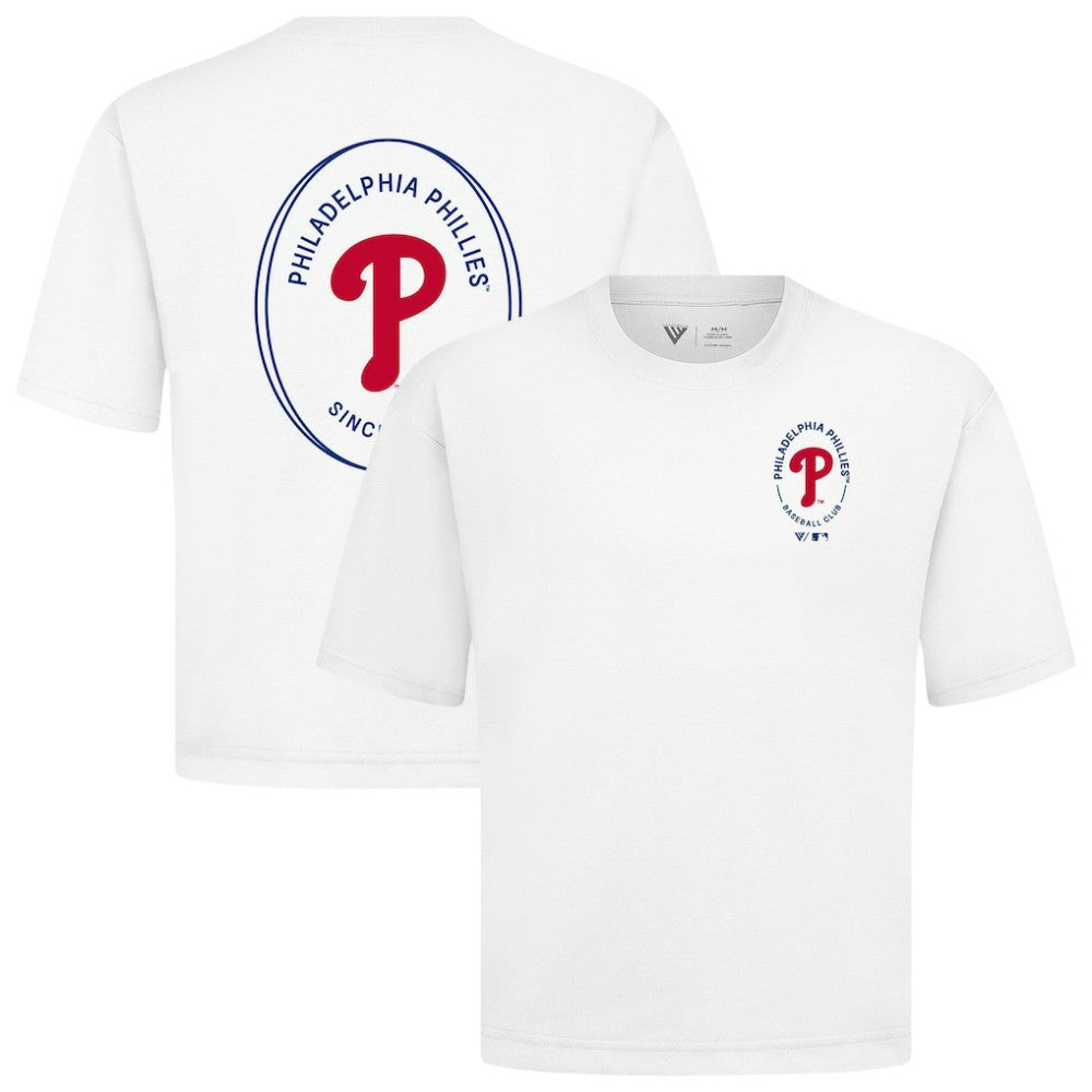 Philadelphia Phillies Levelwear Signet Oversized Luxe Signature Knit T-Shirt On Sale