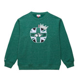 New York Jets Jets In London Throw It Back Fleece Sweatshirt Green - Mitchell & Ness