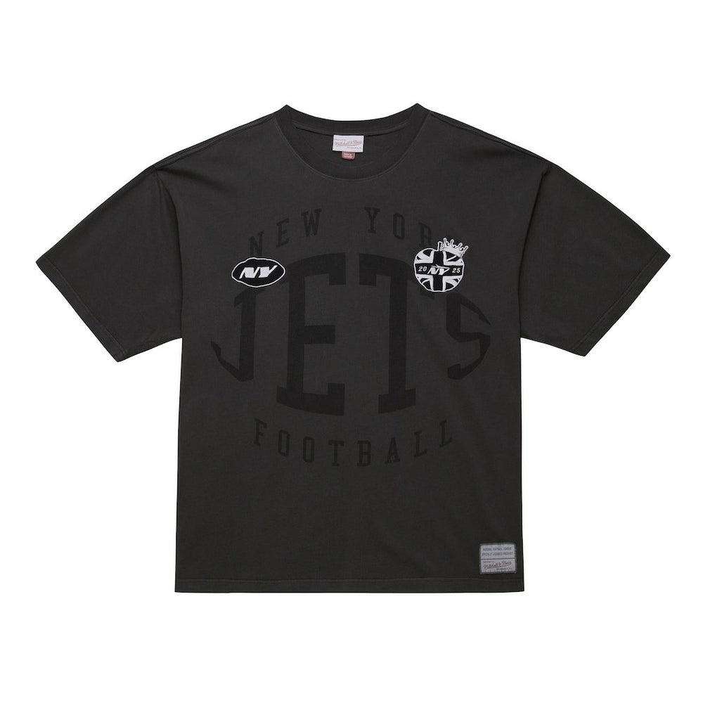 New York Jets Jets In London Downtown Collection Premium T-Shirt Black - Mitchell & Ness