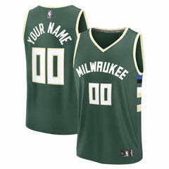 Fanatics - Milwaukee Bucks Fast Break Custom Jersey - Icon Edition - Green