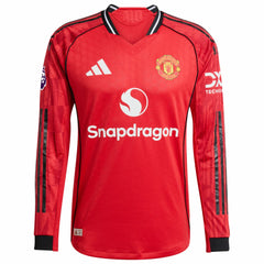 Adidas Manchester United Home 2025/26 Player Long Sleeve Jerseys - Red
