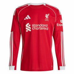 Adidas Liverpool 2025/26 Home Replica Long Sleeve Jerseys - Red