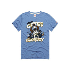 Antonio Gates Los Angeles Chargers Homage Unisex Caricature Retired Player Tri-Blend T-Shirt Powder Blue - NFL