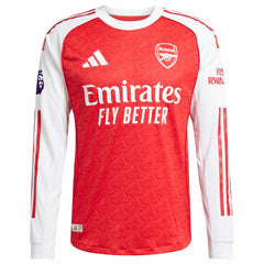 Adidas Arsenal 2025/26 Home Long Sleeve Custom Jerseys - Red