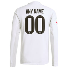 Adidas Real Madrid 2025/26 Home Long Sleeve Custom Jerseys - White