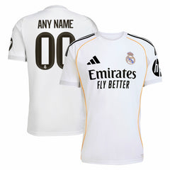 Adidas Real Madrid 2025/26 Home Replica Custom Jerseys - White