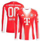 Adidas Bayern Munich 2025/26 Home Replica Long Sleeve Custom Jerseys - Red