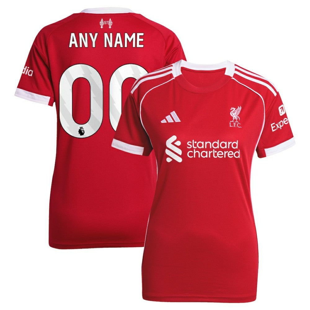 Adidas Liverpool Women's 2025/26 Home Custom Replica Jerseys - Red