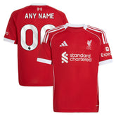 Adidas Liverpool Youth 2025/26 Home Custom Replica Jerseys - Red