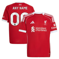 Adidas Liverpool Youth 2025/26 Home Custom Replica Jerseys - Red