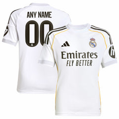 Adidas Real Madrid Youth 2025/26 Home Replica Custom Jerseys - White