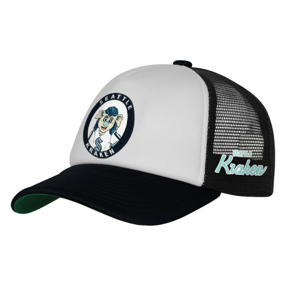 Seattle Kraken Mitchell & Ness Youth Mascot Adjustable Trucker Hat White