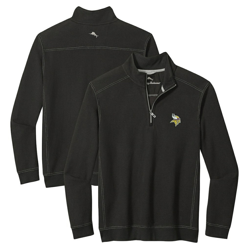 Minnesota Vikings Big & Tall Montego Bay Half-Zip Pullover Black - Tommy Bahama