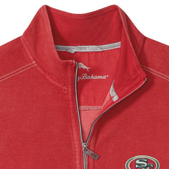San Francisco 49ers Big & Tall Montego Bay Half-Zip Pullover Scarlet - Tommy Bahama